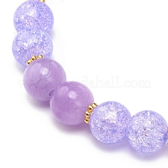 Synthetic Crackle Quartz & Natural Yellow Jade Beaded Stretch Bracelet&nbsp;BJEW-JB08527