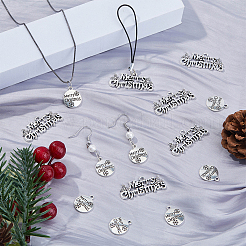 60Pcs 2 Styles Christmas Themed Tibetan Style Alloy Pendants&nbsp;FIND-FH0010-20