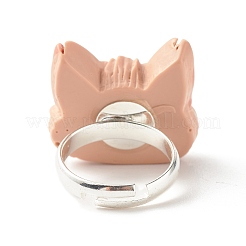 Resin 3D Mixed Animal Adjustable Rings&nbsp;RJEW-JR00428-M