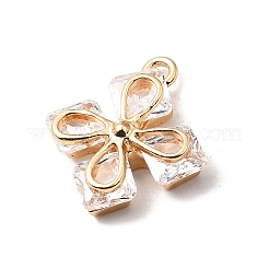 Brass Micro Pave Clear Cubic Zirconia Pendants&nbsp;KK-N290-12G