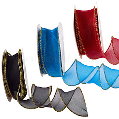 3 Rolls 3 Colors Polyester Organza Ribbon&nbsp;PAAG-CY0001-03B