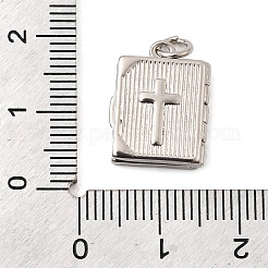 Book with Cross Brass Pendants&nbsp;KK-I364-49P
