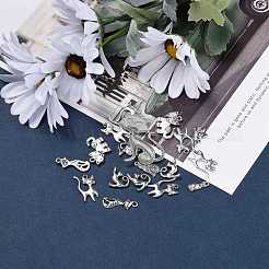 Kitten Theme Tibetan Style Alloy Pendants&nbsp;TIBEP-MSMC018-M2AS