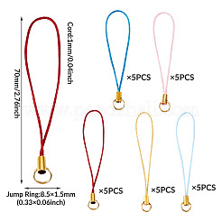 25Pcs 5 Colors Polyester Metallic Thread for Making Mobile Straps&nbsp;AJEW-TA00048