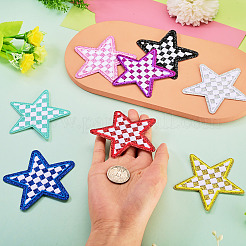 8Pcs 2 Styles Star with Lattice Computerized Embroidery Polyester Iron on/Sew on Patches&nbsp;PATC-TAC0001-28