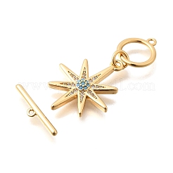 Brass Pave Cubic Zirconia Toggle Clasps&nbsp;KK-N289-09G