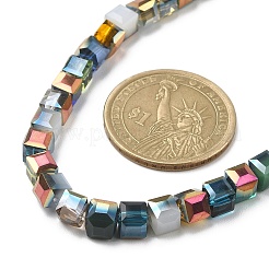Glass Cube Beaded Necklace with 304 Stainless Steel Clasps&nbsp;NJEW-JN04400
