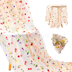 6 Yards Polyester Flower Mesh Embroidery Fabric&nbsp;DIY-NB0015-62