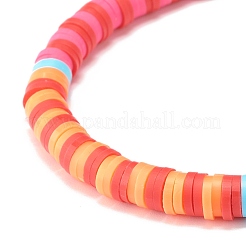Handmade Polymer Clay Heishi Beaded Stretch Bracelet&nbsp;BJEW-JB07605
