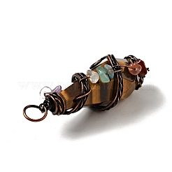 Natural Tiger Eye Pointed Big Pendants&nbsp;G-G860-03R-05