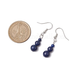 3 Pairs 3 Styles Natural Lapis Lazuli & Aquamarine & White Jade&nbsp;EJEW-JE06133