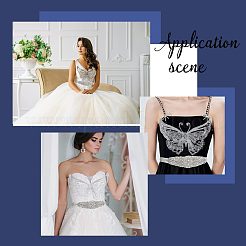 1Pc 3D Butterfly Polyester Computerized Embroidery Appliques for Wedding Dress&nbsp;DIY-GF0006-64