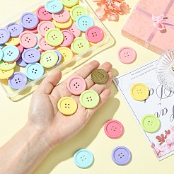 60Pcs 6 Colors Acrylic Buttons&nbsp;BUTT-CJ0001-03