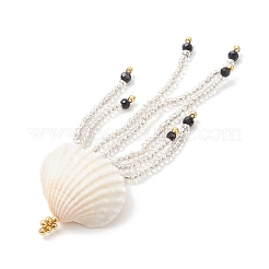 Dyed Synthetic Turquoise & Natural Black Onyx & Glass Seed Beaded Skull Jellyfish Big Pendants&nbsp;PALLOY-MZ00871-02