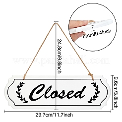 Closed & Open Sign Natural Wood Door Hanging Decoration for Front Door Decoration&nbsp;HJEW-CN0001-02