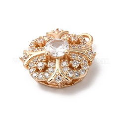 Brass Micro Pave Clear Cubic Zirconia Pendants&nbsp;KK-C062-058G