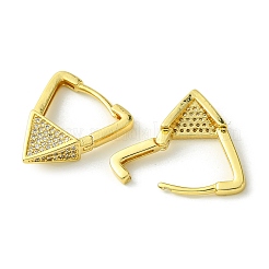 Brass with Cubic Zirconia Hoop Earrings&nbsp;EJEW-K267-04G