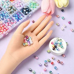 540Pcs 18 Style Rainbow ABS Plastic & Acrylic Imitated Pearl Beads&nbsp;DIY-YW0008-08