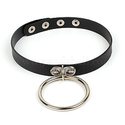 Alloy Ring Pendant PU Leather Choker Necklaces for Women&nbsp;FS-WGA2FAB-01