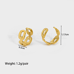 Stainless Steel C-Shaped Cuff Earrings&nbsp;HW4701-4