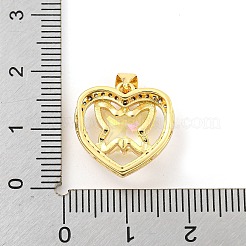 Rack Plating Brass Micro Pave Clear Cubic Zirconia Pendants&nbsp;ZIRC-L100-155G
