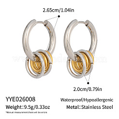 Two Tone 304 Stainless Steel Hoop Dangle Earrings for Women&nbsp;NW2062