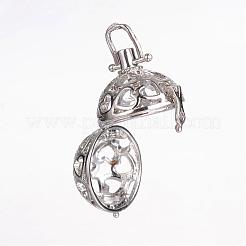 Brass Cage Pendants&nbsp;KK-P005-18P-NR