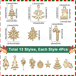 52Pcs 13 Styles Christmas Theme Zinc Alloy Pendants&nbsp;FIND-SC0012-62