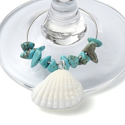 Natural Shell Wine Glass Charms&nbsp;AJEW-TA00019