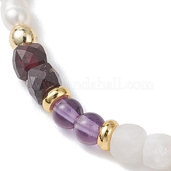 Natural Mixed Gemstone Beads Stretch Bracelets for Women&nbsp;BJEW-JB13316-01