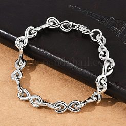 304 Stainless Steel Infinity Link Chain Bracelets for Women Men&nbsp;BJEW-F488-53D-P