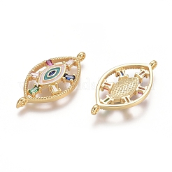 Brass Micro Pave Cubic Zirconia Links Connectors&nbsp;ZIRC-G152-42G