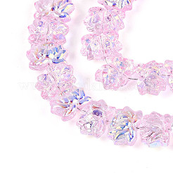 Baking Paint Electroplate Transparent Glass Beads Strands&nbsp;EGLA-N020-04E