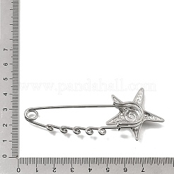 Starfish with Swirl 304 Stainless Steel Safety Pins Brooch Findings&nbsp;SA-CBAB767-06A-P