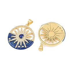 Brass Micro Pave Clear Cubic Zirconia Pendants&nbsp;CU-CBA7E9C-03G
