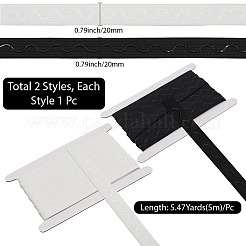 10M 2 Colors Polyester Non-Slip Silicone Elastic Gripper Bands for Garment Sewing&nbsp;SRIB-GF0001-48
