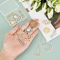 16Pcs 8 Style 201 Stainless Steel Connector Charms & Pendants&nbsp;STAS-BC0003-36