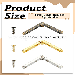 6 Sets 3 Colors Zinc Alloy Post Lag Hinge&nbsp;FIND-LP0004-07