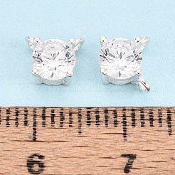 925 Sterling Silver Micro Pave Clear Cubic Zirconia Charms&nbsp;STER-N017-17A-S