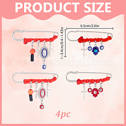4Pcs 4 Styles Steel Brooches&nbsp;JEWB-DR00026