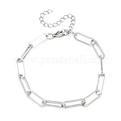 304 Stainless Steel Paperclip Chain Bracelets for Women&nbsp;BJEW-G775-01P