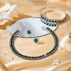 1Set Alloy Rhinestone Bracelets & Necklace & Stud Earring for Women&nbsp;SJEW-UN0001-12A