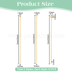 30Pcs 3 Styles 925 Sterling Silver Head Pins & Eye Pins&nbsp;STER-PH0003-30