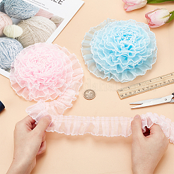 2Pcs 2 Colors Polyester Pleated Lace Trim Ribbon&nbsp;OCOR-PH0002-77B