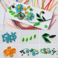 Rectangle 36 Colors Quilling Paper Strips&nbsp;DIY-PH0008-03A-WH