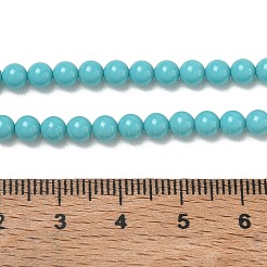 Synthetic Taiwan Turquoise Round Beads Strands&nbsp;G-A130-4mm-L08