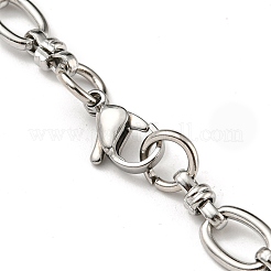 Non-Tarnish 201 Stainless Steel Oval Link Chain Bracelets&nbsp;STAS-Z056-15P