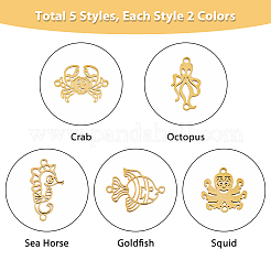 20Pcs 10 Styles 201 Stainless Steel Connector Charms&nbsp;STAS-DC0013-91