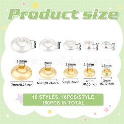 160Pcs 10 Style Brass Beads&nbsp;KK-BC0013-01