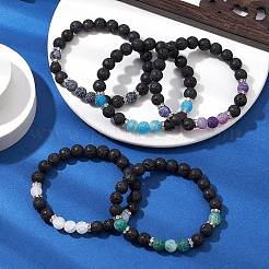 Natural Weathered Agate Stretch Bracelets&nbsp;BJEW-JB11101